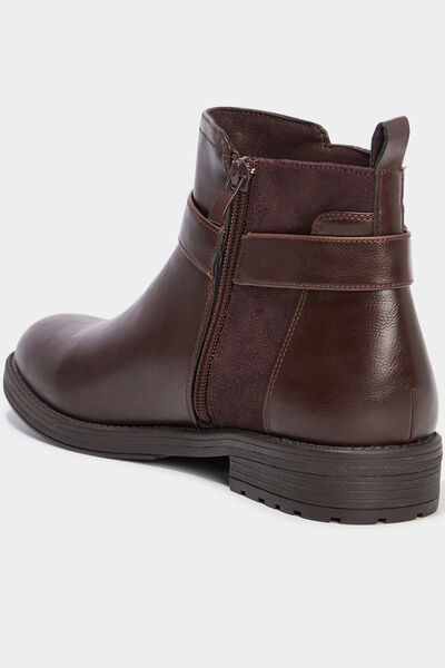 Bottines avec boucles et talons marron femme