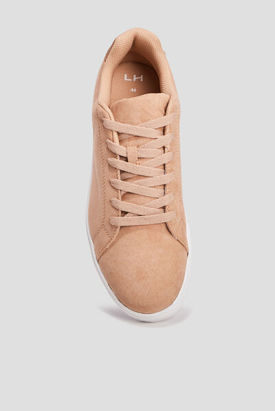 Tennis à lacets beige homme