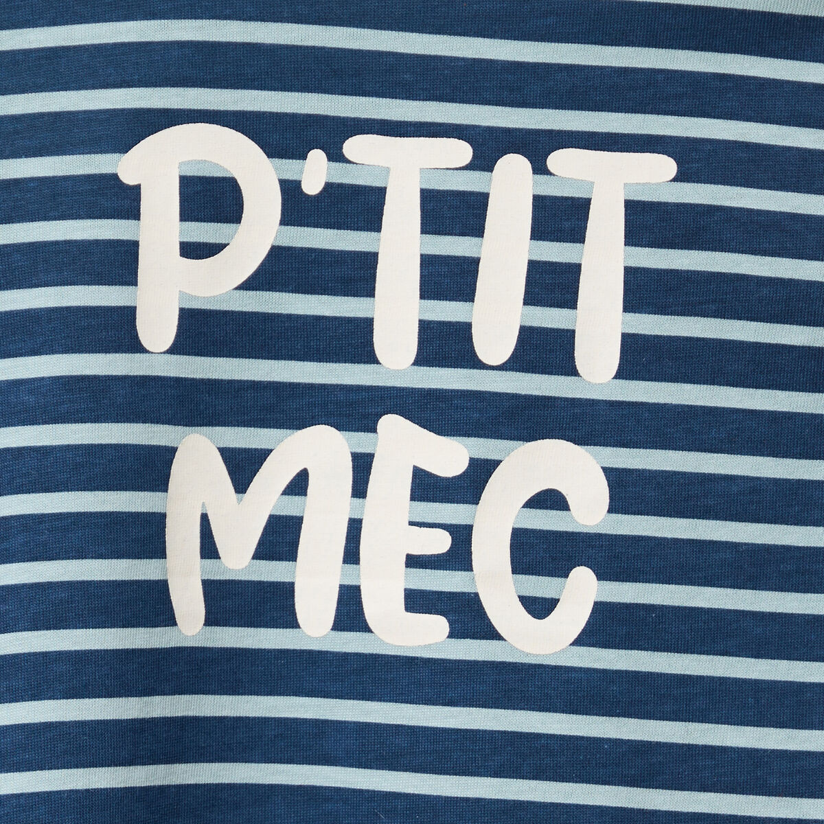T-shirt manches longues col rond coton bleu marine bébé garçon