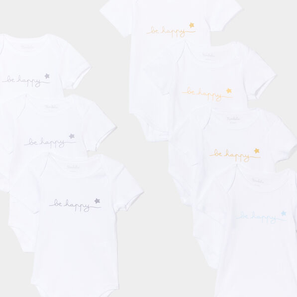 lot 7 bodies us coton manches courtes blanc bebe Lot 7 bodies US coton manches courtes blanc bébé