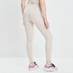 Legging taille haute côtelé sable femme