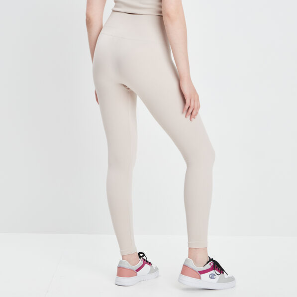 Legging taille haute côtelé sable femme