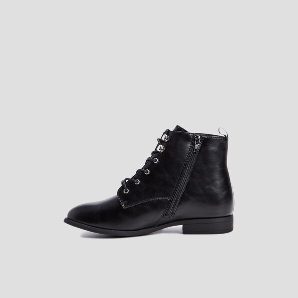 Bottines à talons plats noir femme