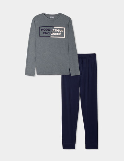 Ensemble pyjama pantalon vert kaki homme