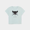 T-shirt à pétales manches courtes coton bleu gris fille
