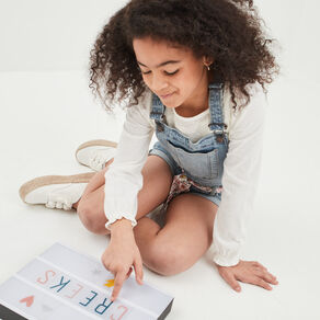 Salopette short ceinturée en jean denim double stone fille
