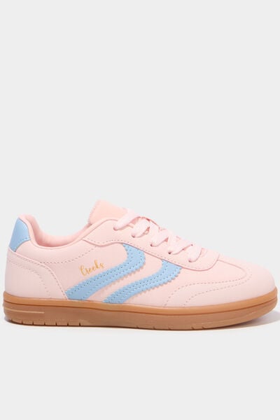 Baskets basses &agrave; lacets rose fille