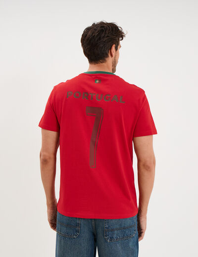 T-shirt maillot de football Portugal rouge mixte