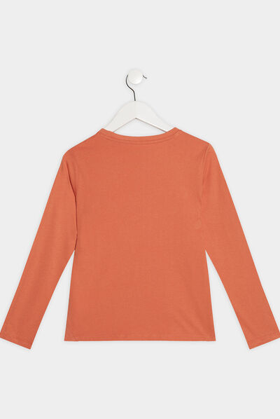 T-shirt manches longues orange garçon