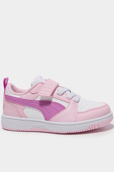 Tennis scratchs &agrave; lacets Puma Rebound V6 rose clair fille