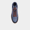 Baskets montantes &agrave; lacets bleu homme