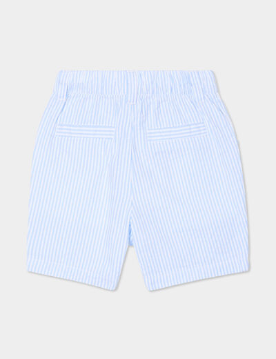 Short taille élastiquée coton bleu bébé garçon