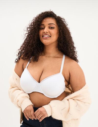 Soutien-gorge corbeille embo&icirc;tant blanc femme grande taille