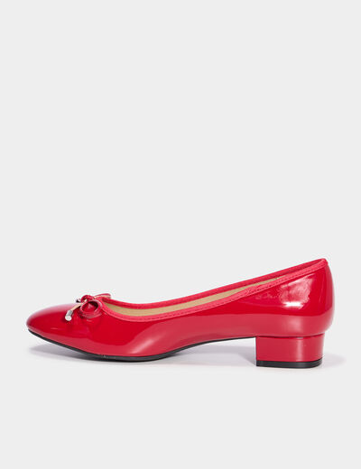 Ballerines à talons vernies rouge foncé femme