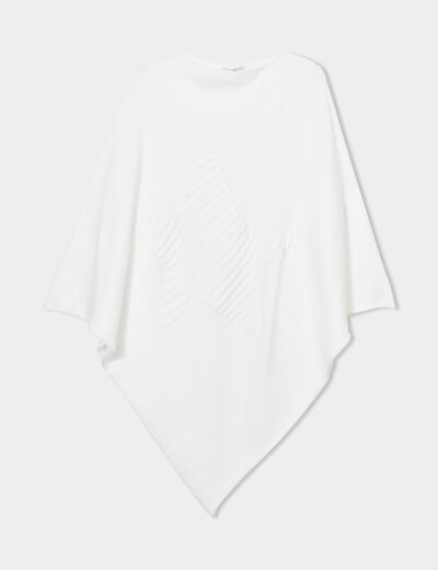 Poncho coupe ample ivoire femme