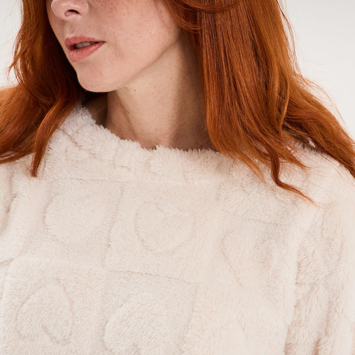 Ensemble pyjama polaire avec short rose nude femme