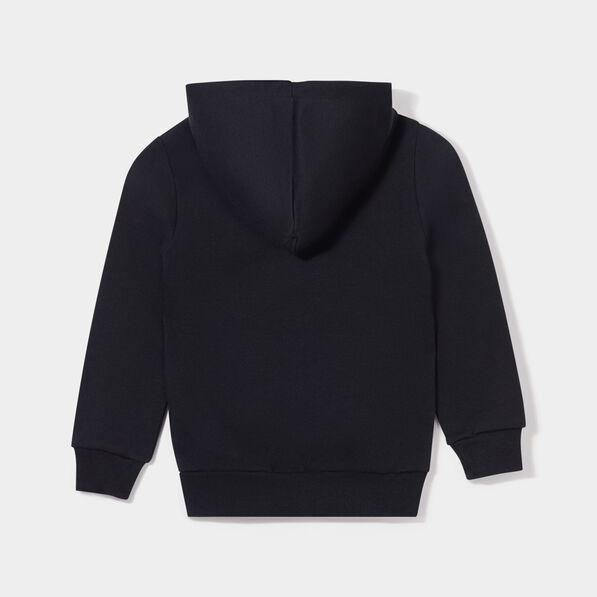 Sweat zippé molletonné à capuche noir garçon
