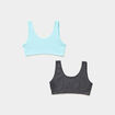 Lot 2 brassi&egrave;res bretelles larges bleu turquoise fille