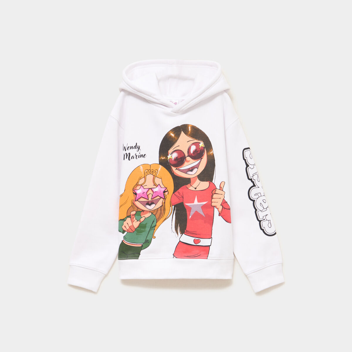 Sweat hoodie droit Les Sisters blanc fille