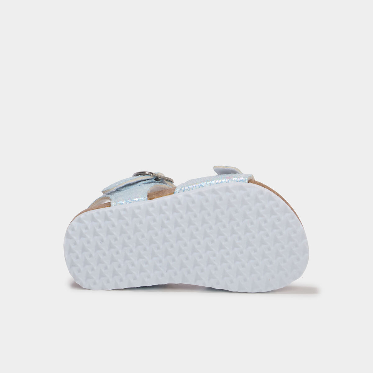 Sandales &agrave; paillettes et boucles bleu ciel b&eacute;b&eacute; fille