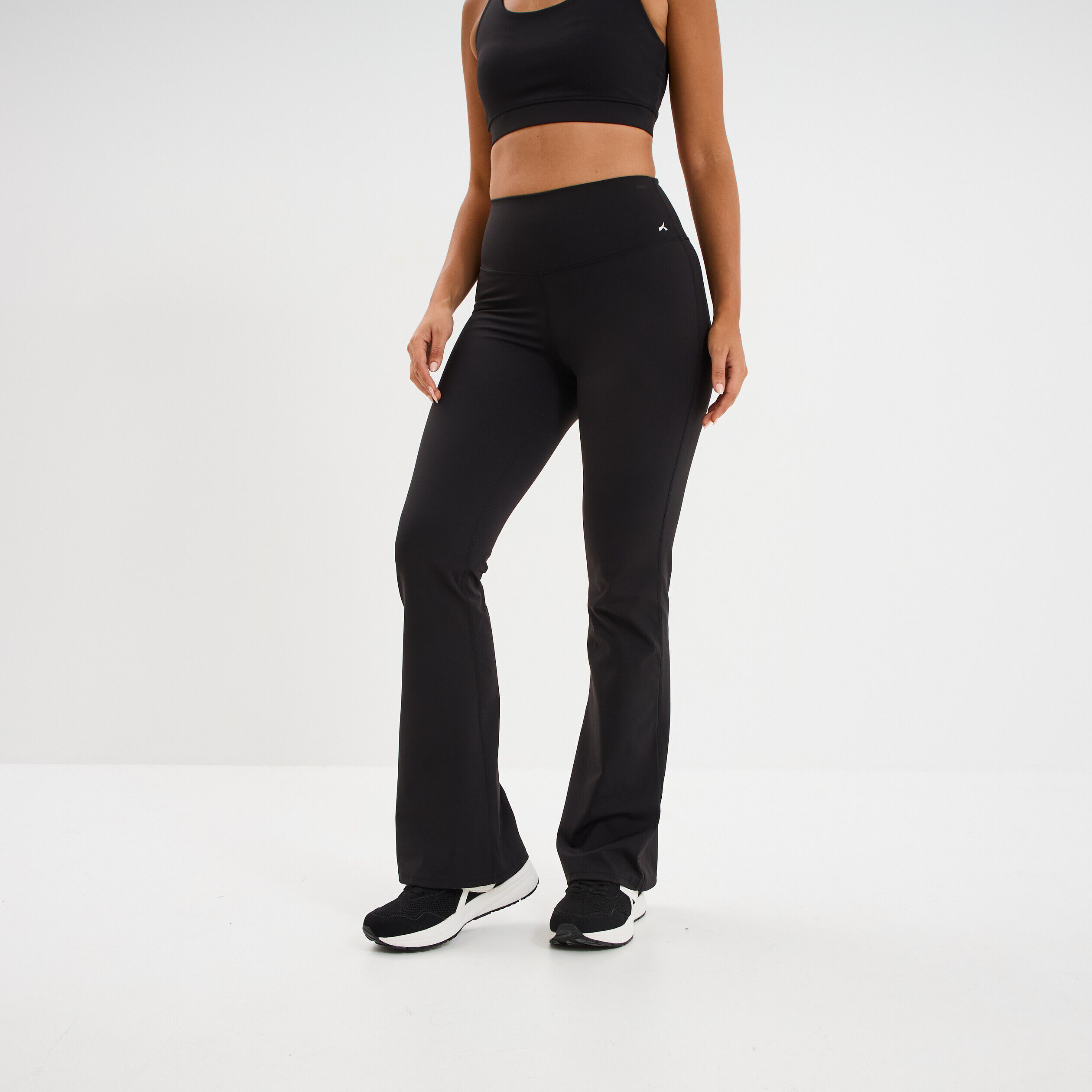 Legging de sport flare taille haute noir femme