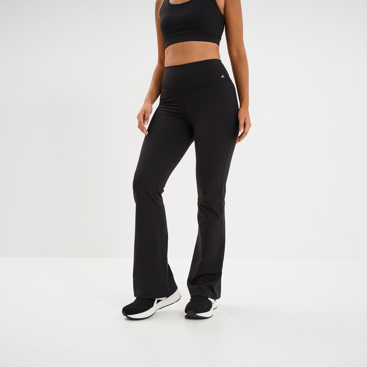 Legging de sport flare taille haute noir femme