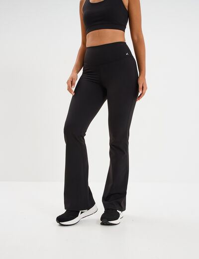 Legging de sport flare taille haute noir femme