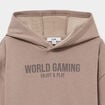 Sweat hoodie doubl&eacute; &agrave; capuche oversize taupe gar&ccedil;on