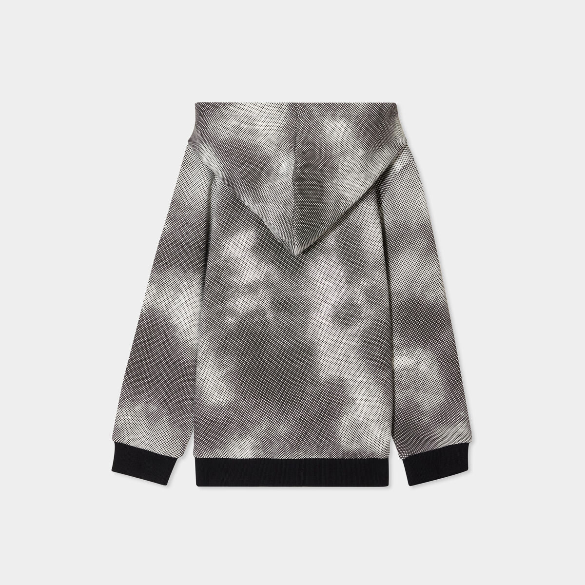 Sweat zipp&eacute; &agrave; capuche imprim&eacute; molleton noir gar&ccedil;on
