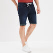 Bermuda droit &agrave; coulisse en jean denim blue black homme