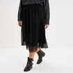 Jupe longue &eacute;vas&eacute;e en dentelle noir femme grande taille