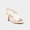 Sandales &agrave; talons avec bride blanc femme
