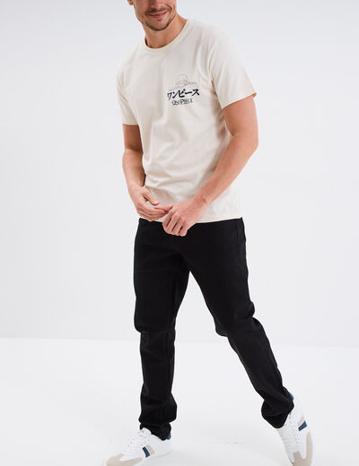 T-shirt manches courtes coton One Piece sable homme
