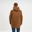 Parka mi-longue doubl&eacute;e &agrave; capuche marron homme
