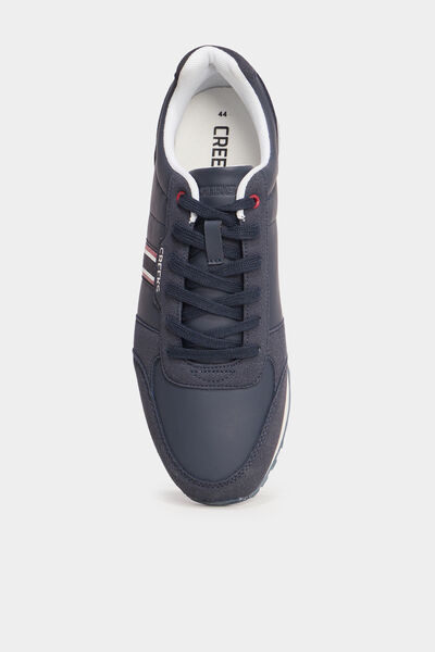 Baskets running &agrave; lacets bleu marine homme