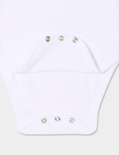 Body US en coton effet velours blanc bébé garçon