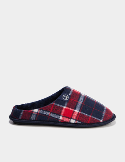 Chaussons mules rouge homme