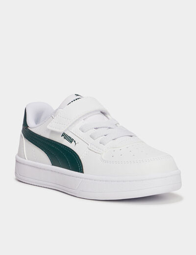 Tennis basses à scratchs Puma Caven blanc garçon