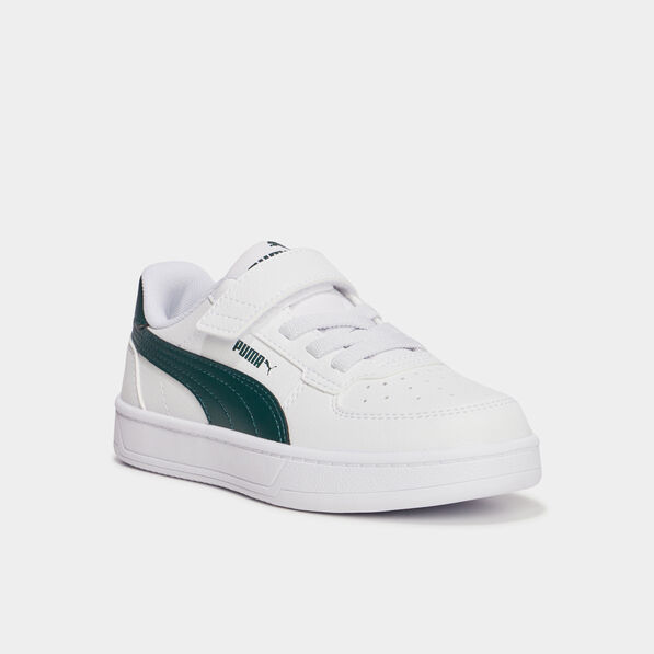Tennis basses à scratchs Puma Caven blanc garçon
