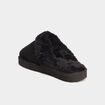 Chaussons mules fourr&eacute;s noir femme