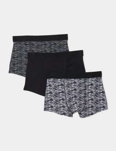 Lot 3 boxers coton noir homme
