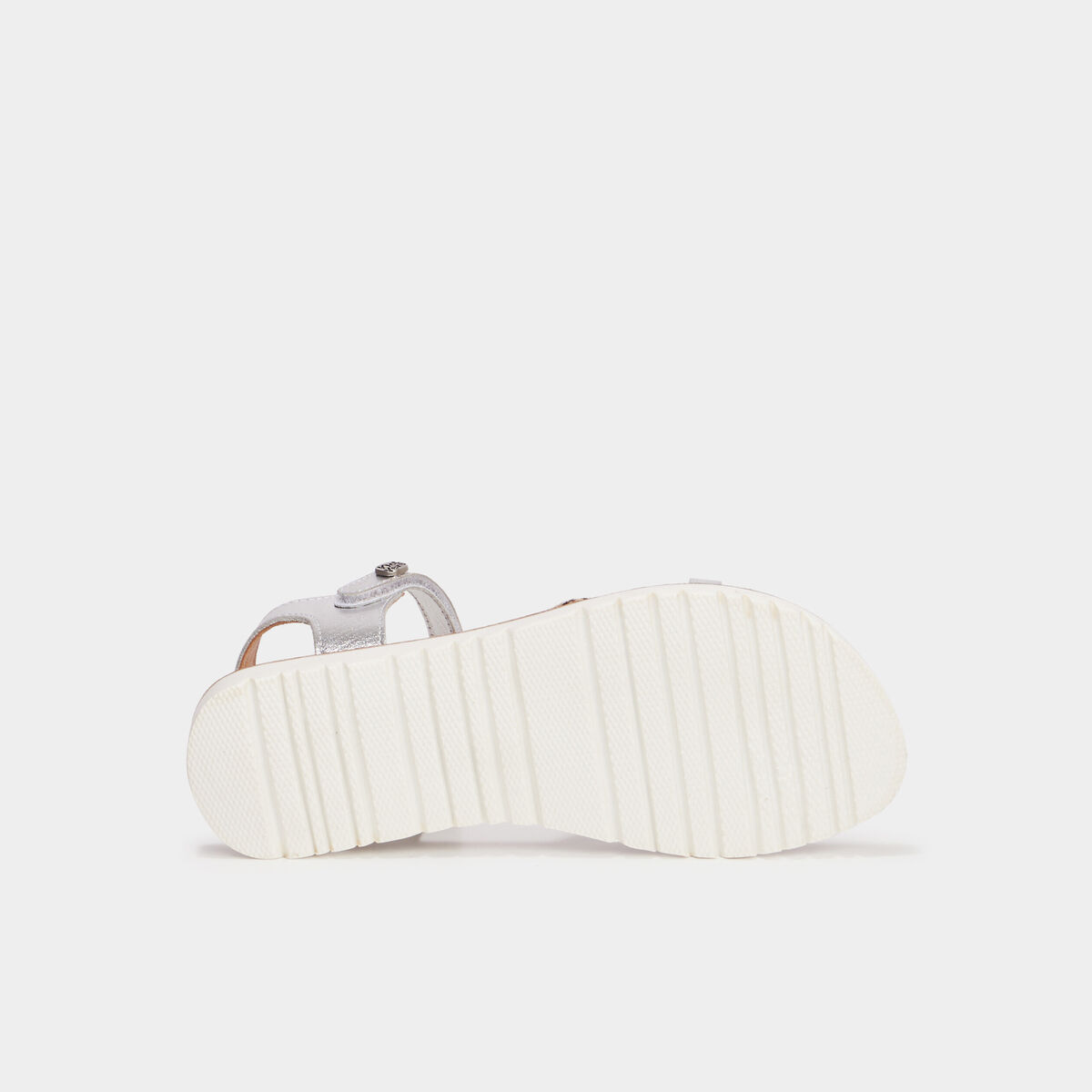 Sandales en cuir Kickers Betternew gris argent fille
