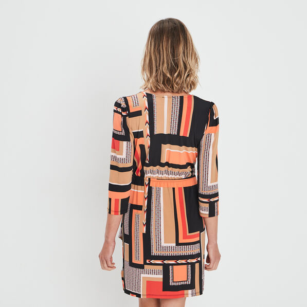 Robe portefeuille Mosquitos noir femme