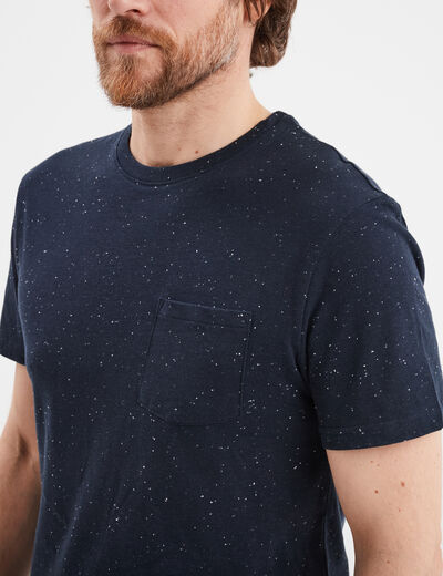 T-shirt coton manches courtes Creeks bleu marine homme