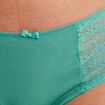 Shorty en coton avec dentelle vert menthe femme