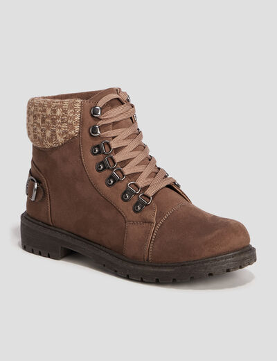 Bottines crantées taupe femme