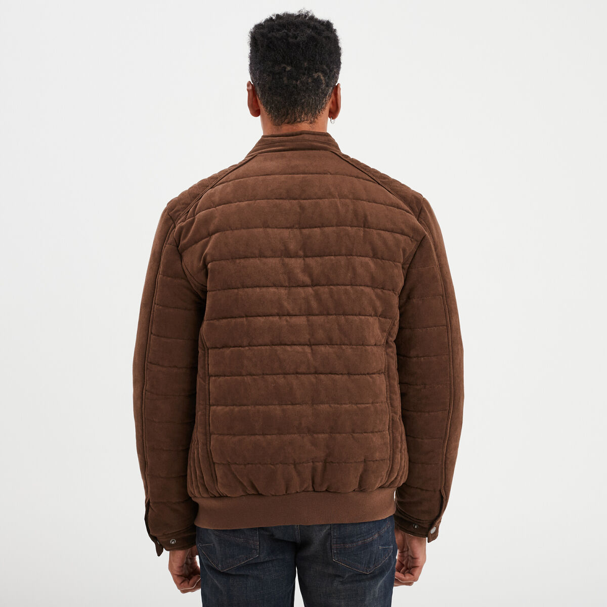 Blouson aspect su&eacute;dine zipp&eacute; Liberto marron homme
