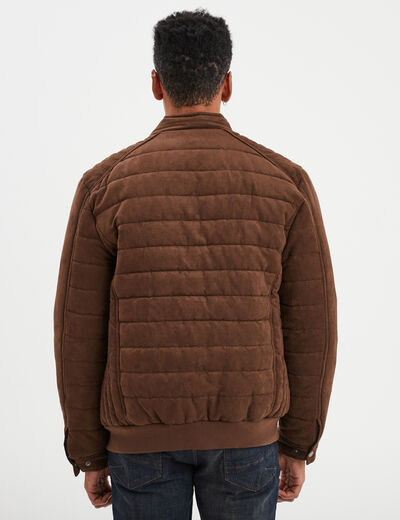 Blouson aspect suédine zippé Liberto marron homme