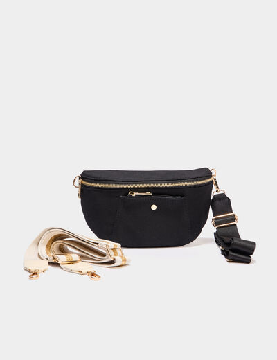 Sac banane avec bandoulière amovible noir femme