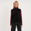 Pull sans manches col rond noir femme